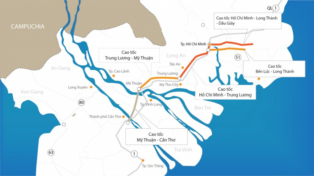 Bản đồ cao tốc Trung Lương - Mỹ Thuận