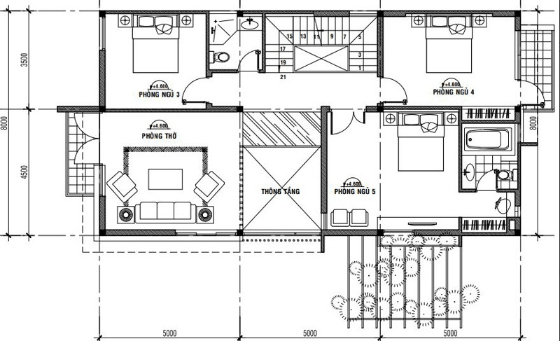 mẫu thiết kế nhà vườn 2 tầng đẹp mái thái-3