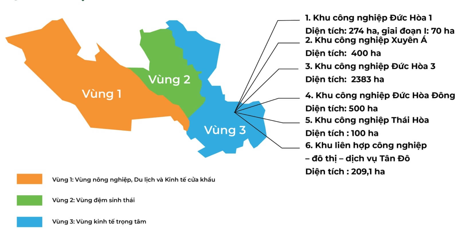 Sơ đồ quy hoạch vùng kinh tế tại Đức Hoà