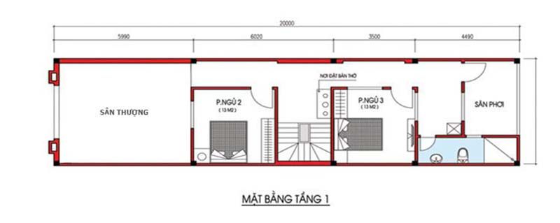 mẫu nhà ống 2 tầng 90m2-9