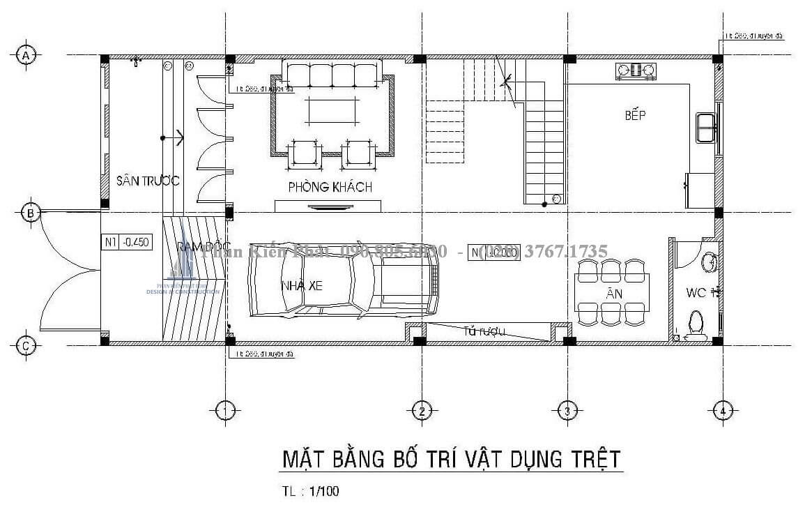 mẫu thiết kế nhà 2 tầng có gara 10