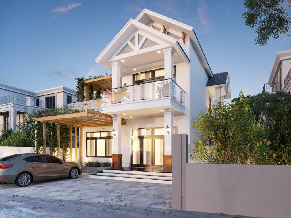 mẫu nhà 2 tầng đẹp 70m2 1