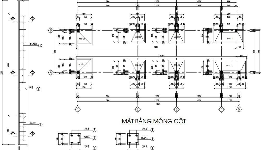 bản vẽ chi tiết móng nhà cấp 4 6