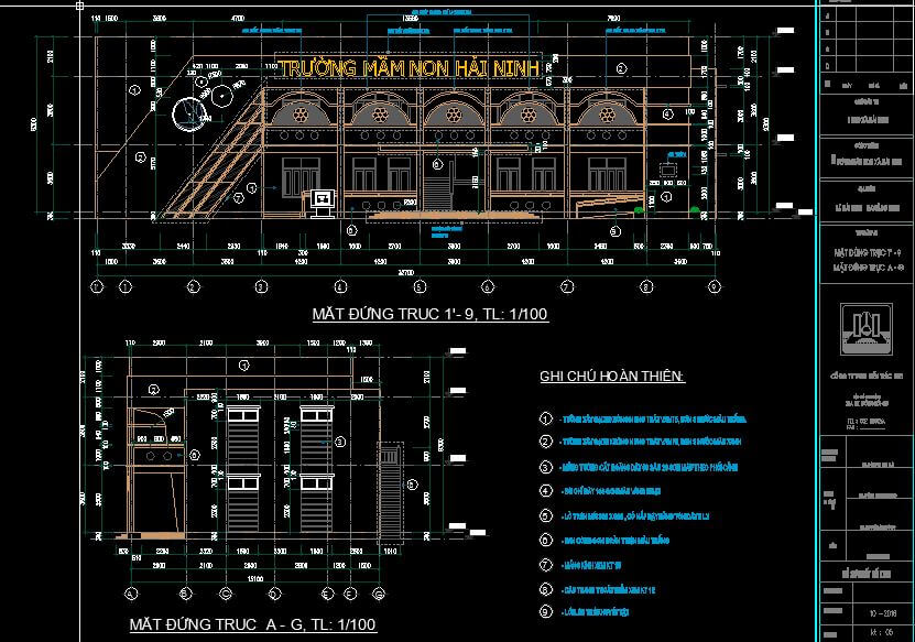  bản vẽ thiết kế trường mầm non 6