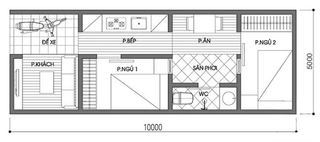 Bản vẽ nhà 5x10m 1