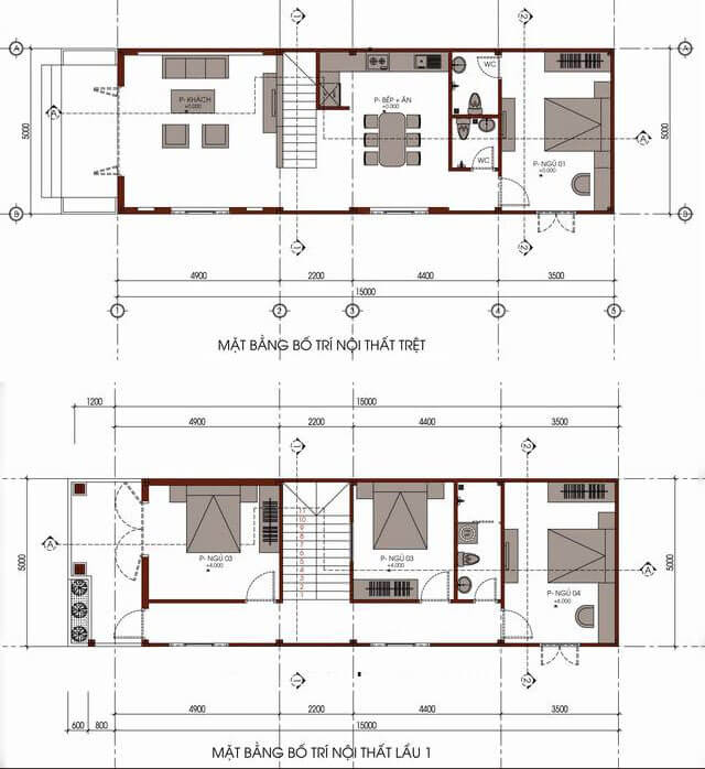 Bản vẽ nhà 5x15m 2