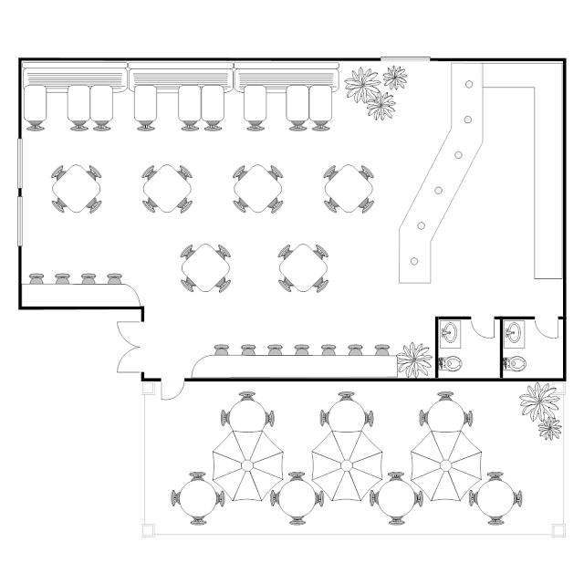 Bản vẽ thiết kế quán cafe sân vườn 3