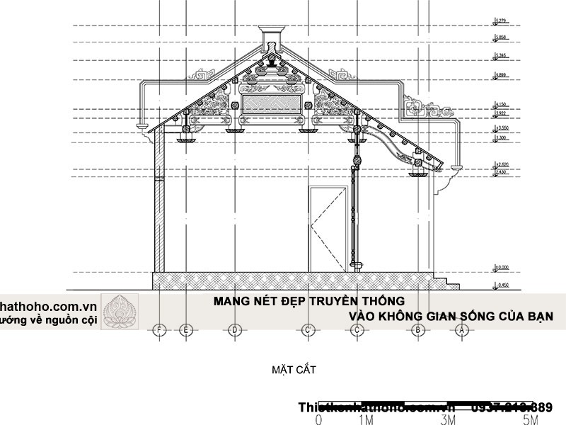  bản vẽ nhà gỗ 3 gian-4