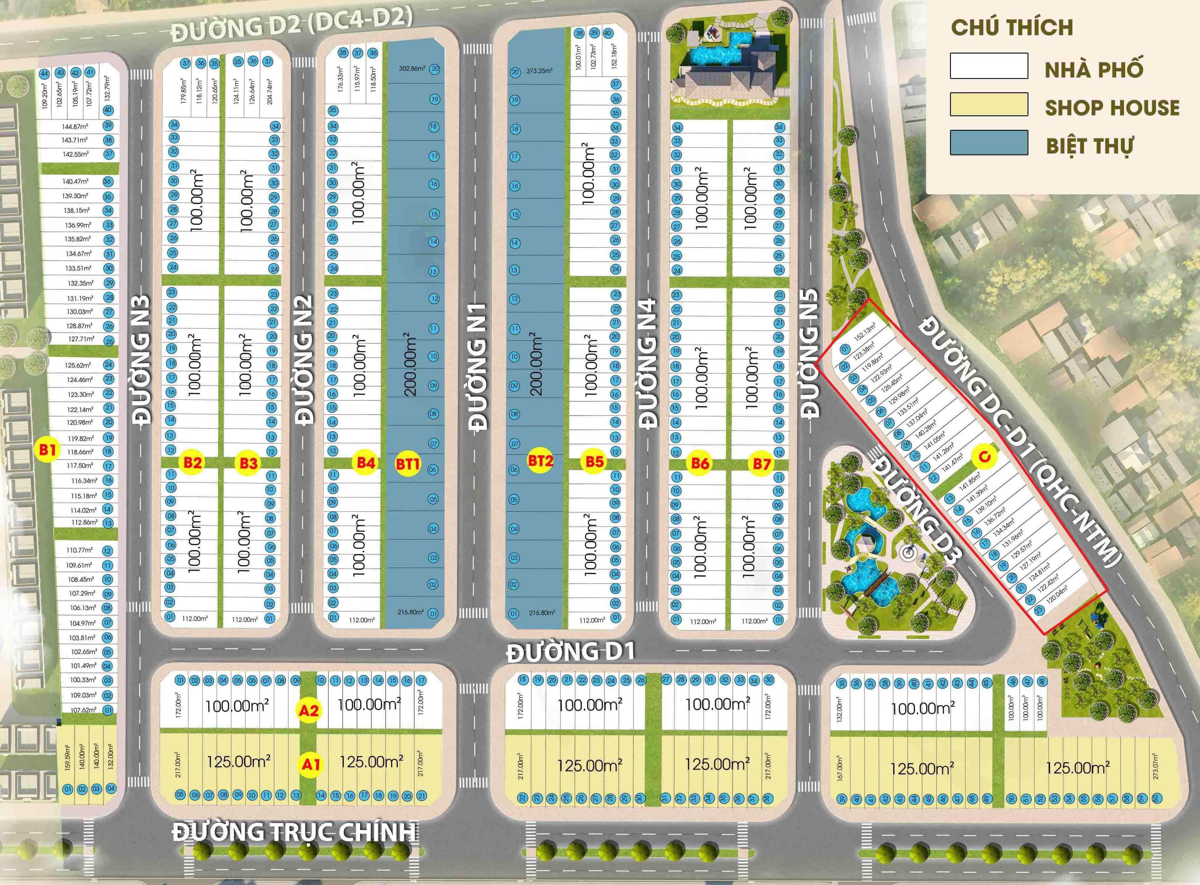 Vị trí nhà phố Phúc An Ashita block C