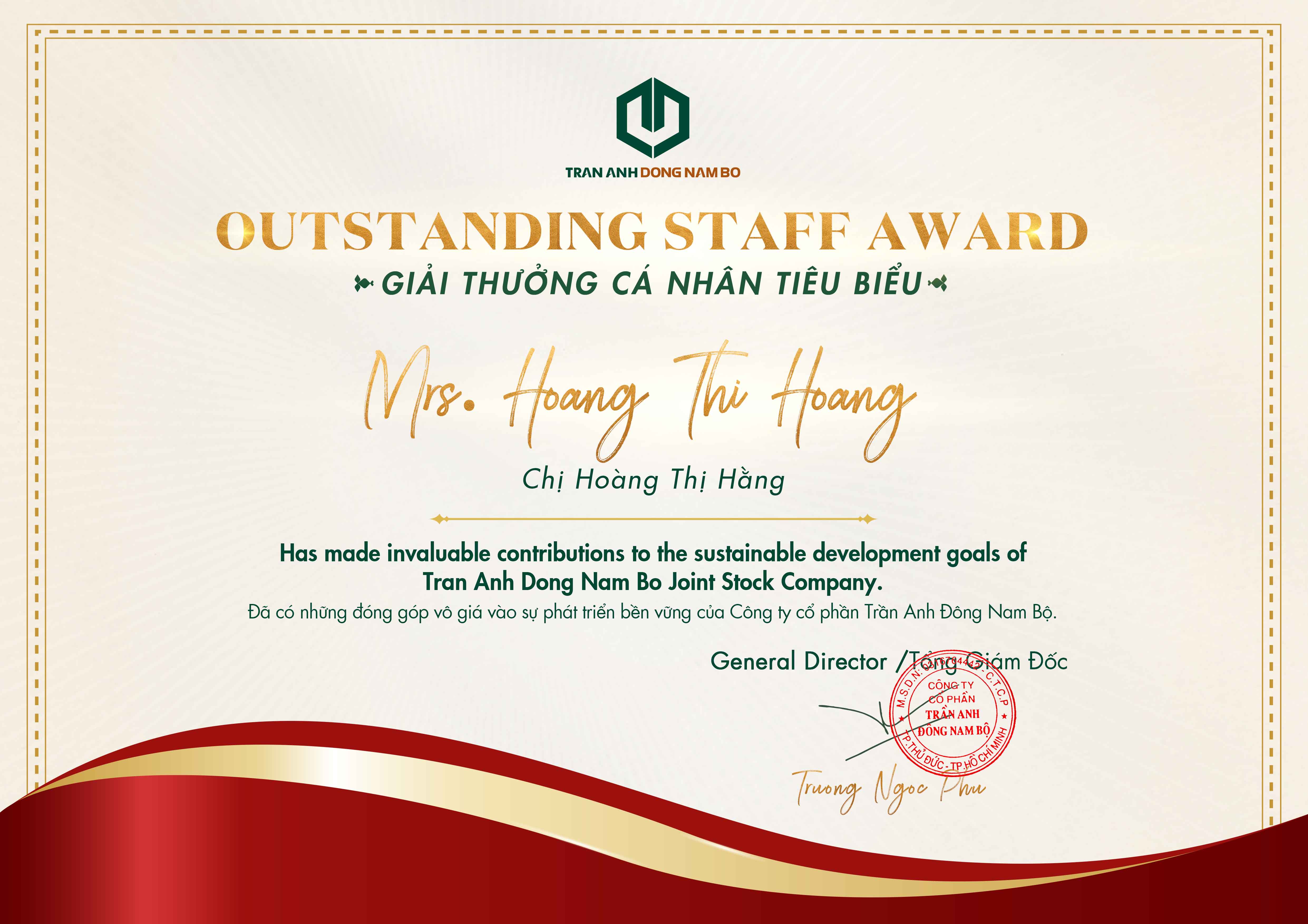 Cá nhân tiêu biểu - Hoàng Hằng